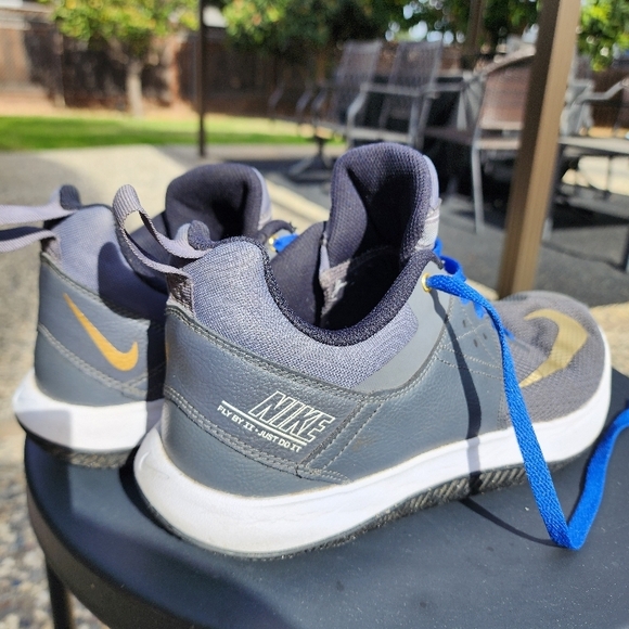 Nike Fly By Mid Men's Shoes - Blue and Gold - Picture 5 of 10